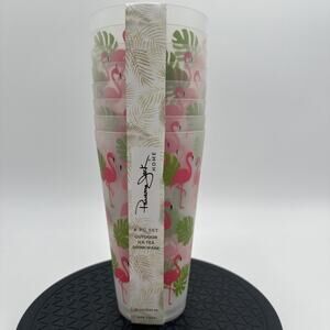 8pc Panama Jack Pink Flamingo 32 oz Tumblers Outdoor Drinkware